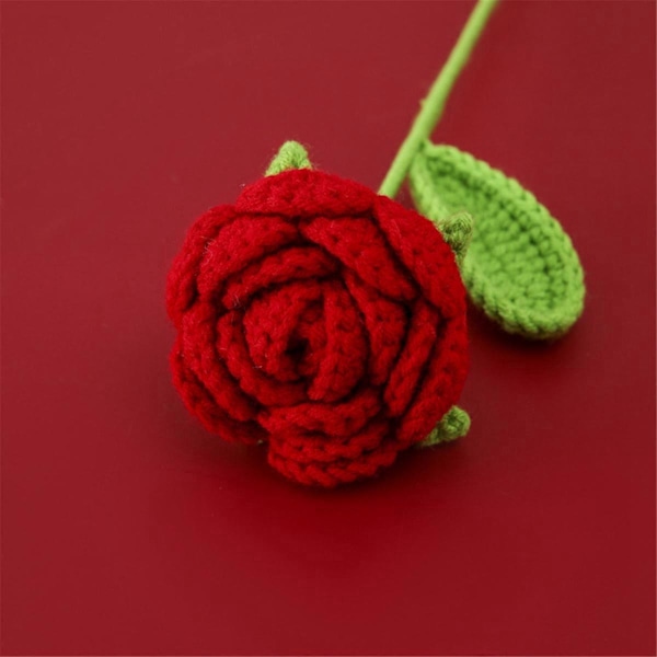 Håndlavet strikket rose, B