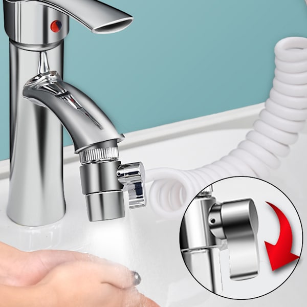 Hembadrum Handdusch Sprayer Hår Tvätt Kit Kran Konverter Adapter Set Tillbehör Kran Konverter