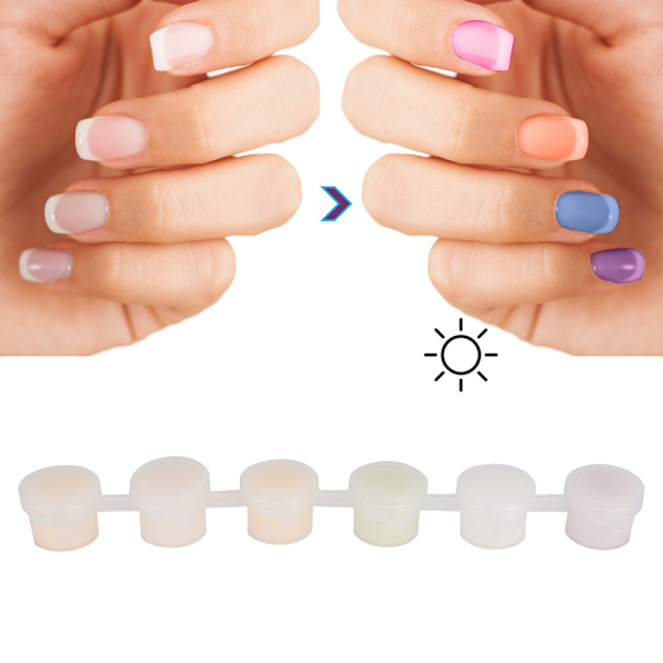 Nail Art Ljuskänslig färgförändring Pulverfärg Solljuskänsla Missfärgning Pigment
