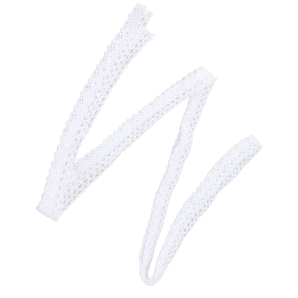 Spetsband DIY Bomulls Nät 1,5 cm Bredd 20 Yards Utsökt Spetskant för Gardin Kläder Duk Present Dekoration Vit