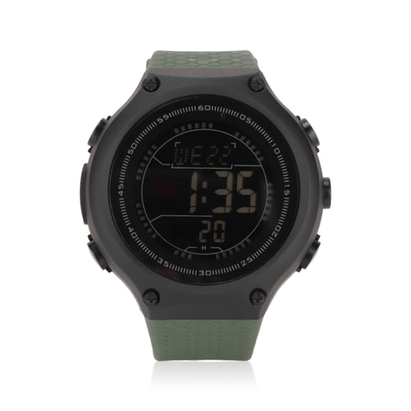 Watch Vedenpitävä LCD-taustavalon näyttö Digitaalinen älykäs watch miehille juokseville pyöräilyyn päivittäin musta kellotaulu sotilaallinen vihreä hihna