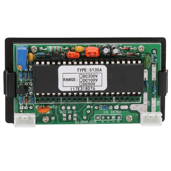 5135A 3 1/2-merkkinen punainen LED-digitaalinen paneelimittari DC-jännitemittari (DC50V/DC100V/DC200V)
