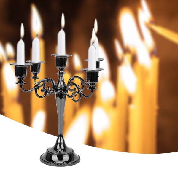 Eurooppalaistyylinen romanttinen kynttilänjalka kynttilänjalka päivälliselle Kotihotellin hääravintola3 päätä musta