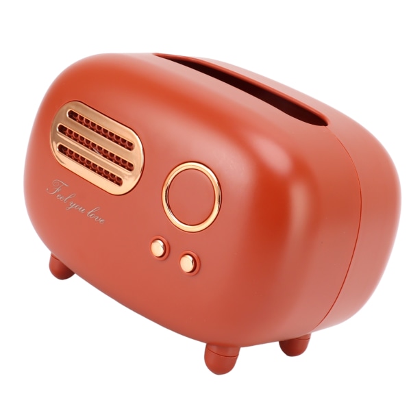 Retro radioformad vävnadslåda Vintage radio vävnadslåda för badrum vardagsrum sovrum nattduksbord skrivbord röd