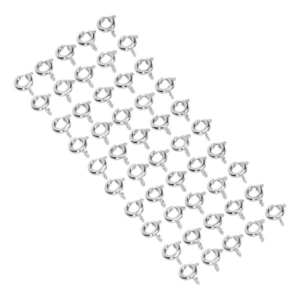 50 stk fjederringespænder 6 mm diameter 1,5 mm hul dekorative kobber runde låse til smykker sølv
