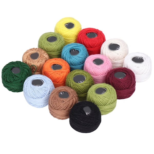 16 st Crochettråd Robust Hållbar Rik Ljus Färg Hög Glans Bred Applikation Crochet Bomull