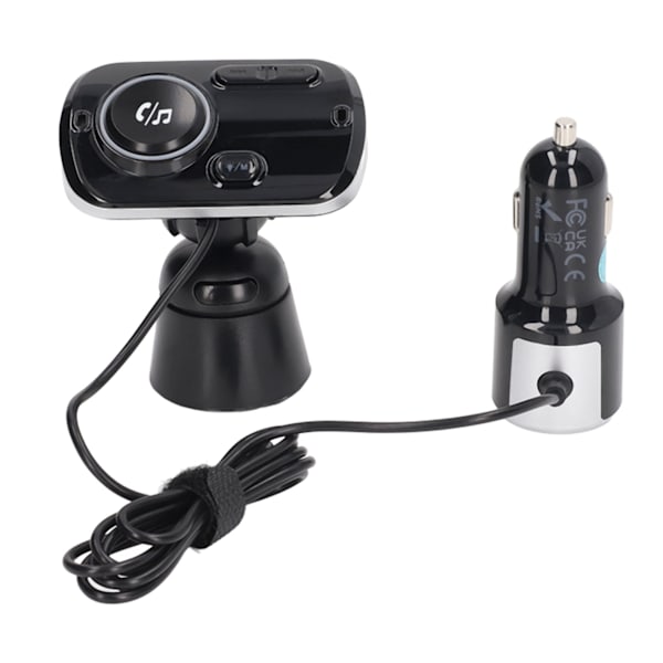 Bil Bluetooth FM-sender Multifunktionel håndfri opkald QC3.0 Hurtig opladning Bluetooth-biladapter