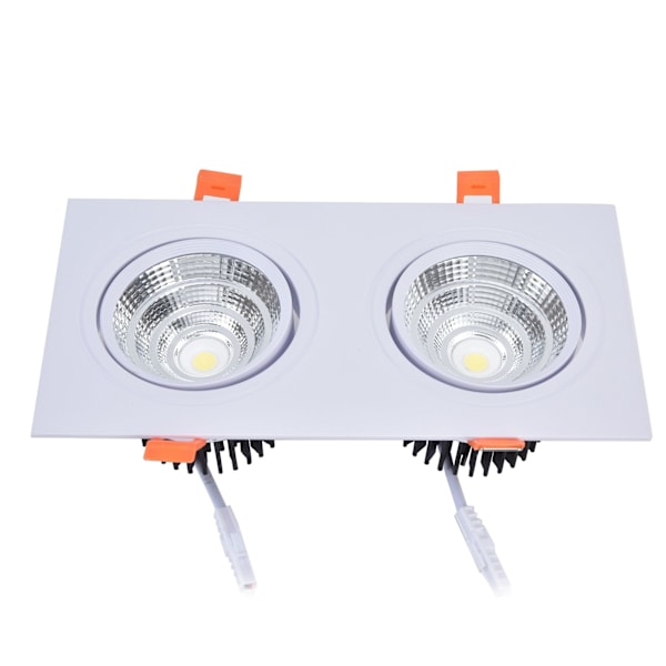 2x7W COB Downlight 6000K 100-264V Justerbar Downlight Indbygget Loftslampe med LED-driver til Soveværelse