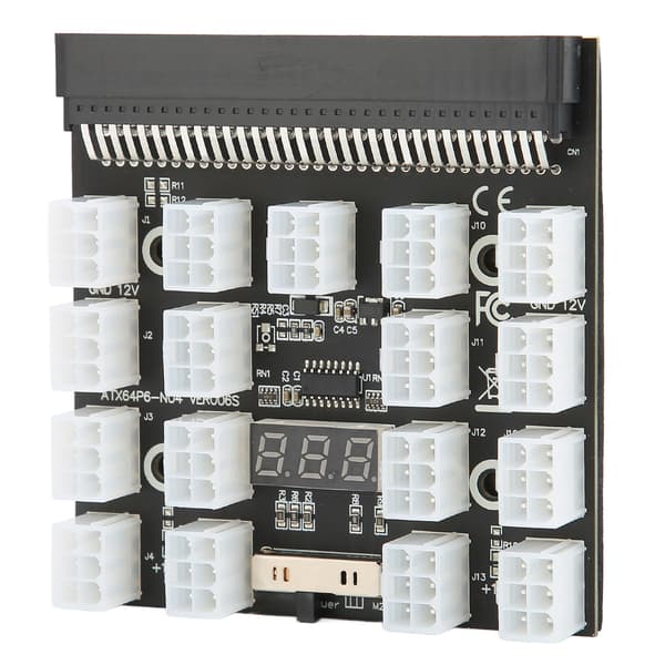 Breakout Board Strømfordelingskort Adapter 17 porte 6-benet Maksimal understøttelse 1200W computertilbehør 12V