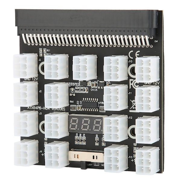 Strømbrett for strømfordeling, 17 porter, 6-pin, maksimal støtte 1200 W, datamaskintilbehør, 12 V