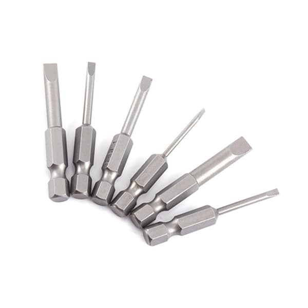6 stk. 50 mm 2.0-6.0 mm 0.25\" Hex Skaft S2 Legering Fladt Hoved Magnetisk Tip Lige Kærv Skruetrækker Bits
