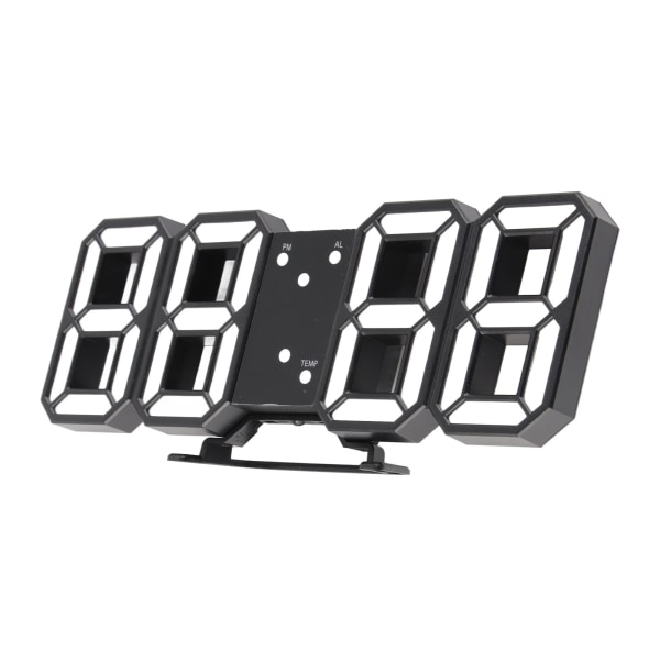 3D-klocka USB digital elektronisk väckarklocka LED med temperatur för hushållsdekoration svart ram grön karaktär