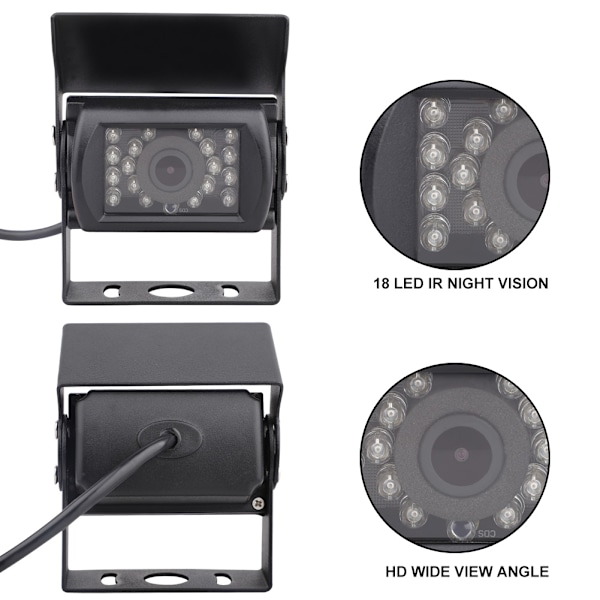 12/24V lastebilbuss HD infrarød CCD nattvisjonskamera Visuell sikkerhetskopieringskamera