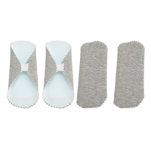 4 stk Gjenbrukbare Mens Pads Vaskbare Kvinnelige Pads Lekkasjefrie Vanlig Absorpsjon Pustende for Kvinner S 18.5x13.5cm / 7.28x5.31in