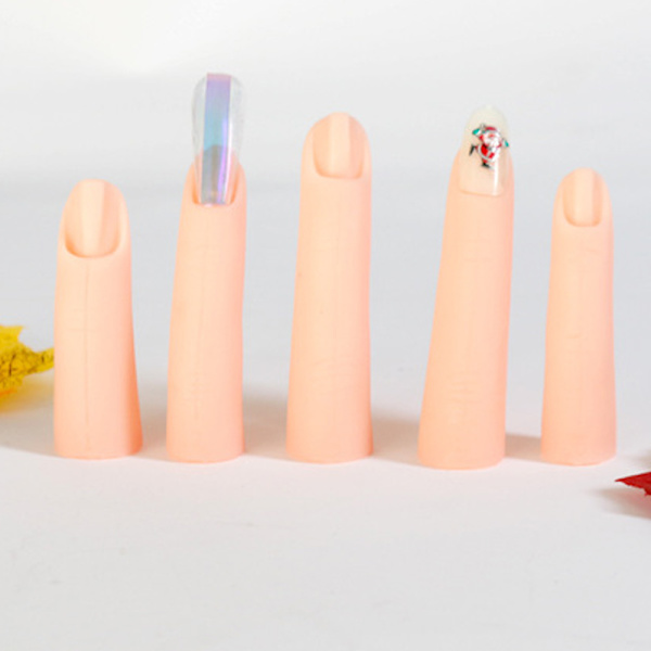 5 st Nail Art Practice Fingers Portable Silikon Fake Practice Fingers för Nail Art Training Display Dekoration