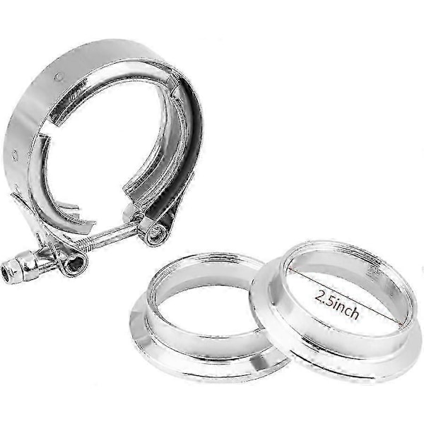 Bandklämma Fläns, 2.0 Tum V-Band Klämma Fläns Kit för Turbo Avgaser Downpipes Rostfritt Stål.