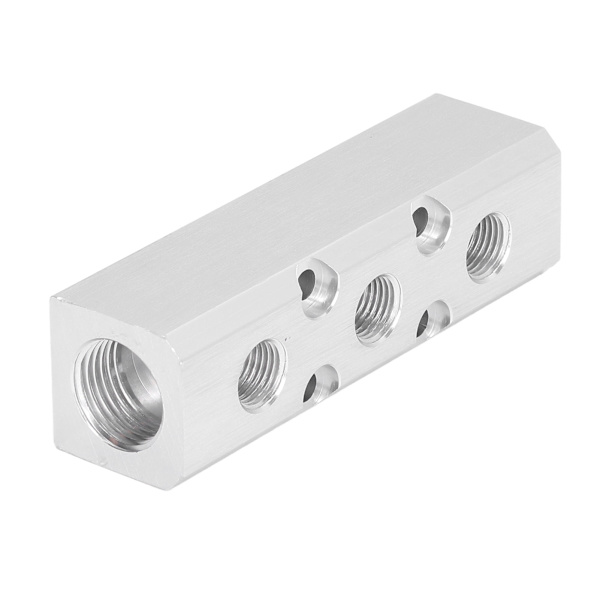 Pneumatisk manifold luftfordelingsblokkkobling Splitter G1/2 Inngang G1/4 Utgang 30x30mmSY30-02-3F