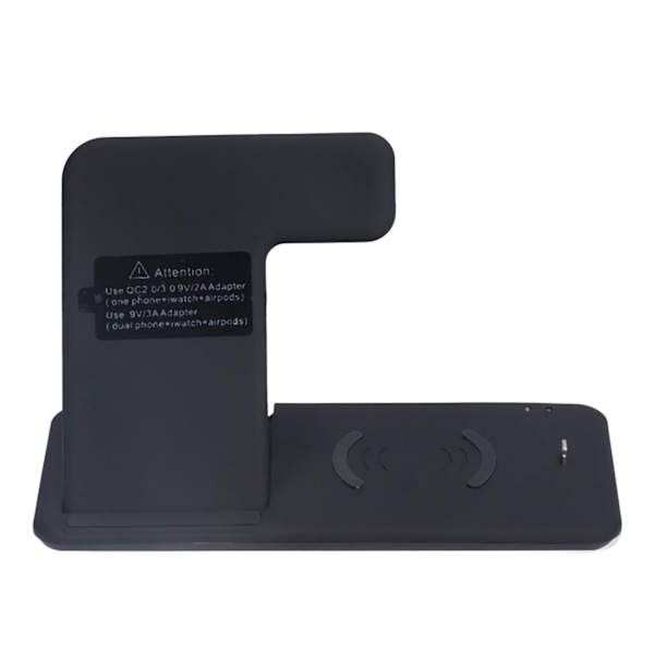 4 i 1 trådlös laddare Qi-certifierad trådlös laddningsstation för iPhones för IOS Watch Svart