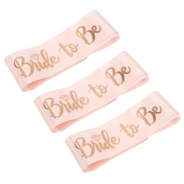 3 st \"Bride to Be\"-skärp Elegant guldtext Premium polyester Glansig delikat textur Slitstarkt brudskärp