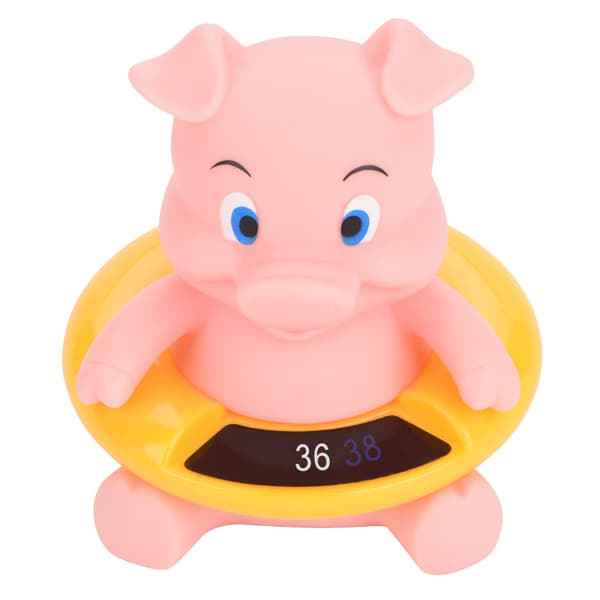 Babybadtermometer LED-temperaturdisplay Flytande Söt Djurtermometer Rosa Gris