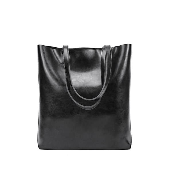 Musta, noin 32 * 6 * 36 cm, kevät- ja kesänahkainen olkalaukku, naisten kätevä olkalaukku, suuri kapasiteetti, lähettilaukku black About 32*6*36cm
