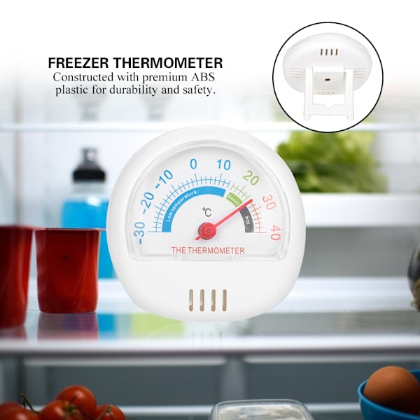 Kyl- och frys termometer stor urtavla termometer (mekanisk vit)