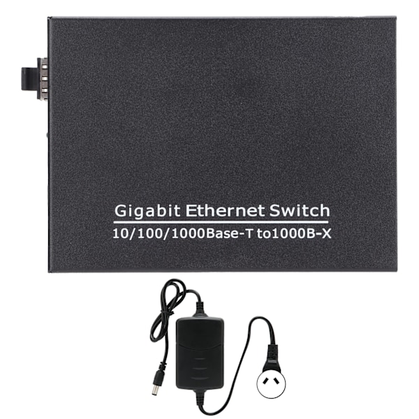 2 porte Gigabit Ethernet-switch TBC‑MC3712E‑SFP Plug Play Stabil Robust Computernetværksswitch 100‑240V AU-stik
