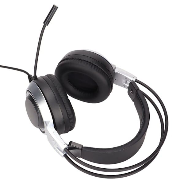 SYG25-pelikuulokkeet USB+3,5 mm säädettävä äänenvoimakkuus Over Ear -pelikuulokkeet mikrofonilla ja hengityslampulla PS4:lle