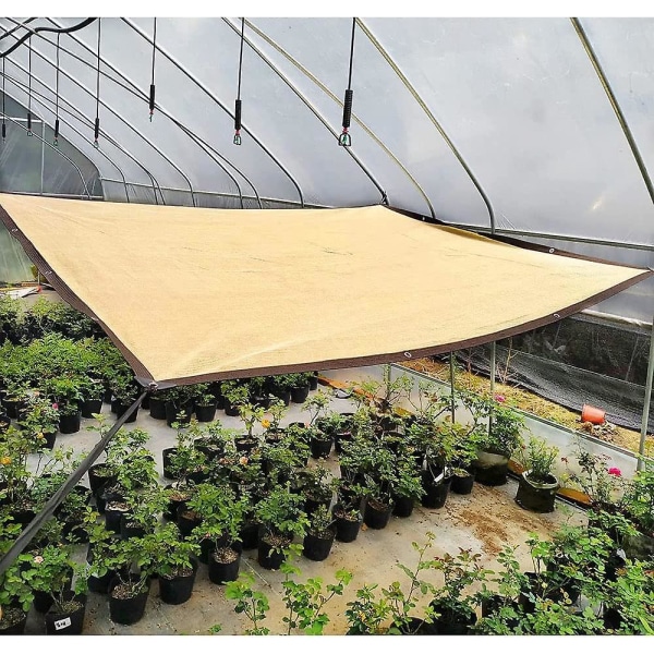 Utomhusbeige skuggnät för uteplats och växthus, 2x4m solskyddssegelduk