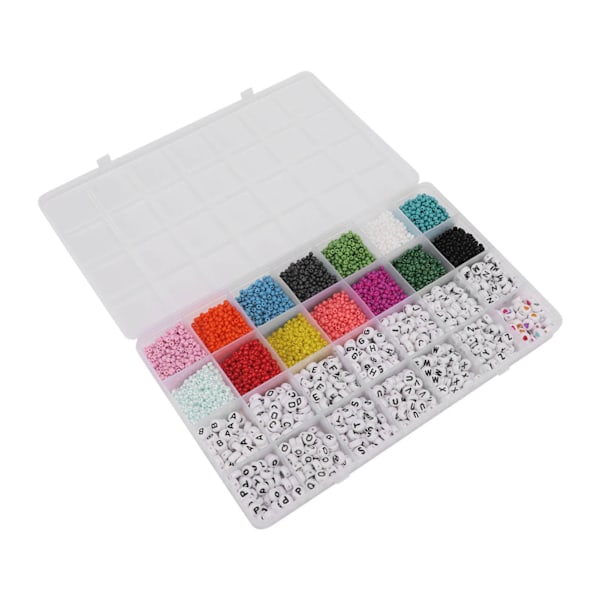 6303 st bokstäver pärlor med förvaringslåda Övning hand-öga-koordination DIY-produktion Plast alfabet pärlor för halsband
