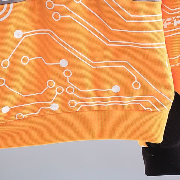 Børne Pullover Sweatshirt Sæt til Drenge Bogstavtryk Blød Hudvenlig Miljøvenlig 2-delt Sæt til Hverdag Udendørs Orange 90cm/35.43in