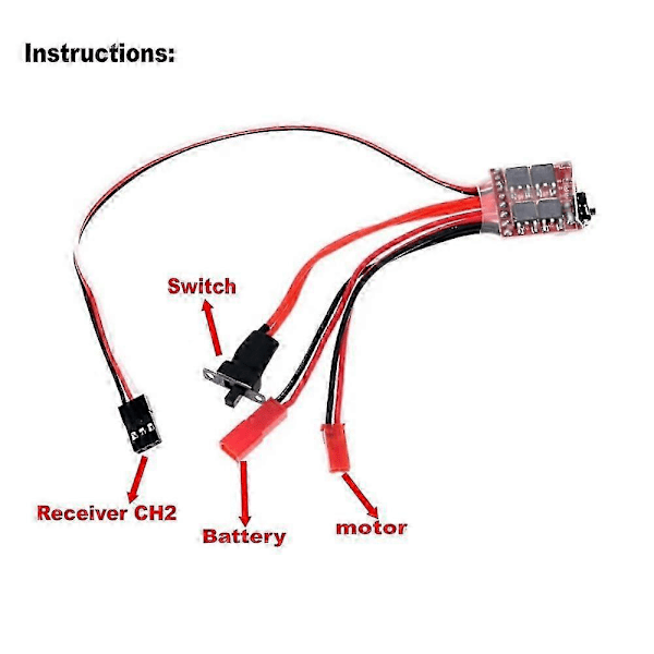 2.4G 3CH Fjärrkontroll Kit Sändare Mottagare 30A ESC Set kompatibel med C14 C24 MN D90 MN99S RC Bil Upg