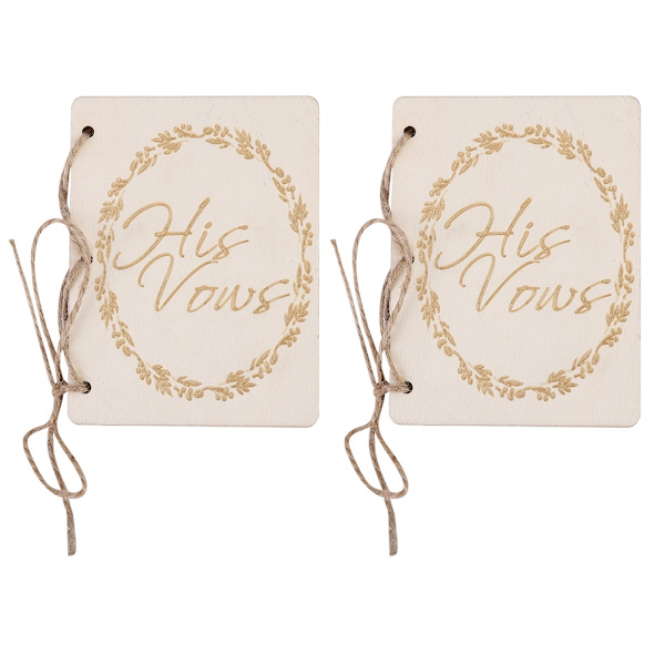 2 stk. Vow-hefter for bryllupsseremoni, edsbøker, rekvisitter, dekorasjonstilbehør, type 1
