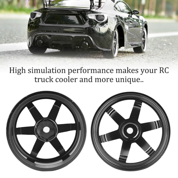 Aluminiumlegering hjulnav Fälgar Reservdelar Tillbehör Passar för 1/10 RC Flat Running Drift Car5-Ekrar Svart