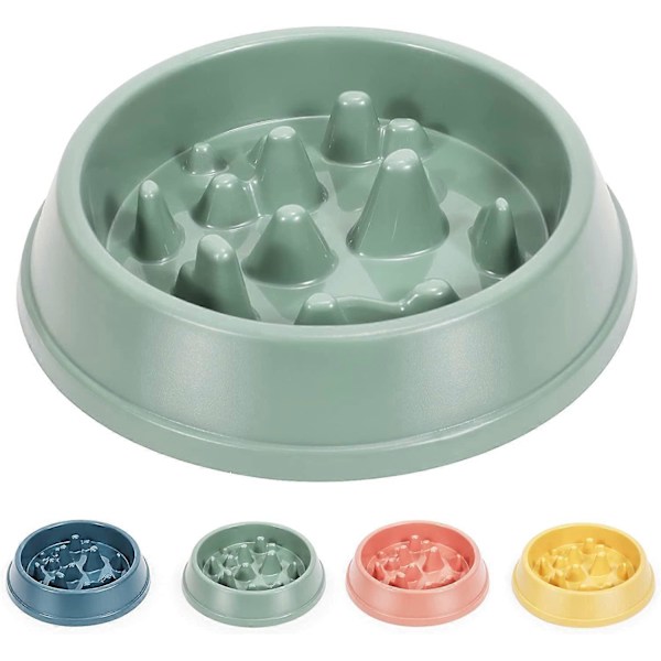 Slow Feeder Hundeskål til Små og Mellemstore Hunde Katte Skridsikker Langsom Spisning Sund Hvalpeskål Puzzle Maze Fun Feeder, Grøn