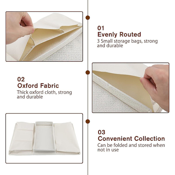 Beige Sofa Armrest Organizer med Kopholder Bakke