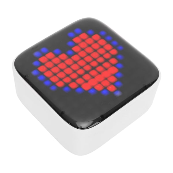 Mini Bluetooth-kaiutin Retro LED -värikäs valo pikselityyli kannettava langaton kaiutin makuuhuoneeseen toimistoon asuntolaan ulkoilmaan harmaa