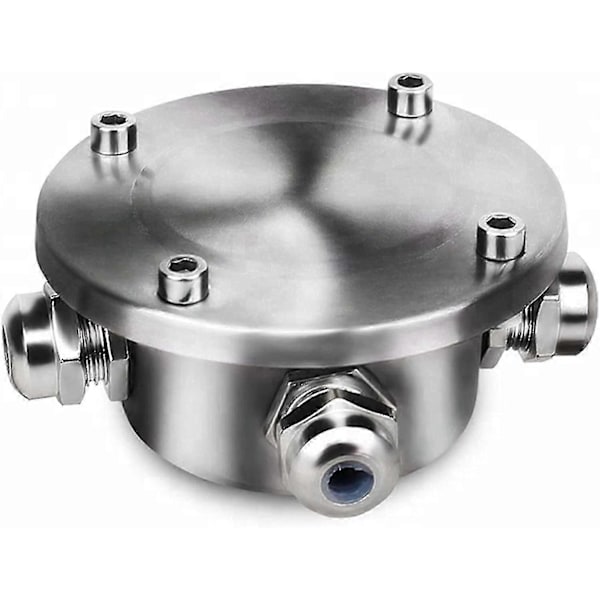 Pond Junction Box, Ip68 Rustfri Stål Samledåse, Til Gadebelysning, Indbyggede Lamper, Springvand, Etc (Farve : 1 Ind 2 Ud)