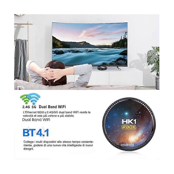 W2T Set-Top Box Android S905W2 Core ARM A35 Dual WiFi+Bluetooth AV1 Internet TV Box Röstfjärrkontroll E