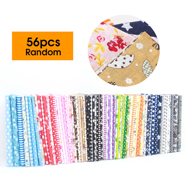 56 stk kvadratisk bomullsstoff 25x25cm syvev floraltrykk husholdningshåndverk DIY-tilbehør