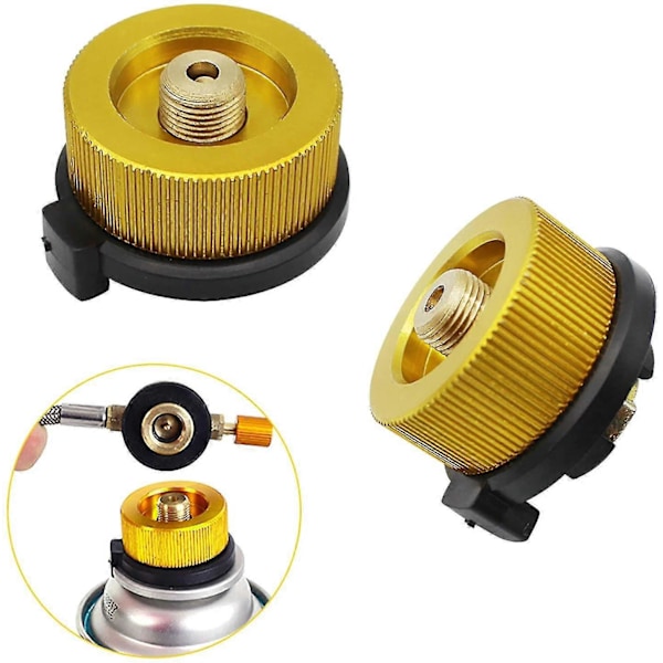 2 stk Camping Gassflaske Adapter Gasskonverteringshode Adapter Dyse Kobling Gasskomfyr Ventiladapter For Butanbeholder Til Å Skru På