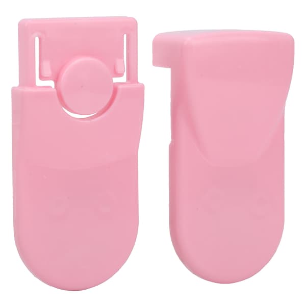 Babysikkerhetslås Multifunksjonell Anti-klem Dobbel Snap-lås for skapskuff, rosa