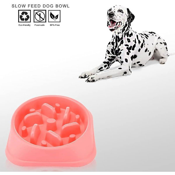 Rosa Slow Feeder Hundskål med Anti-Slip Design för interaktiv rolig utfodring