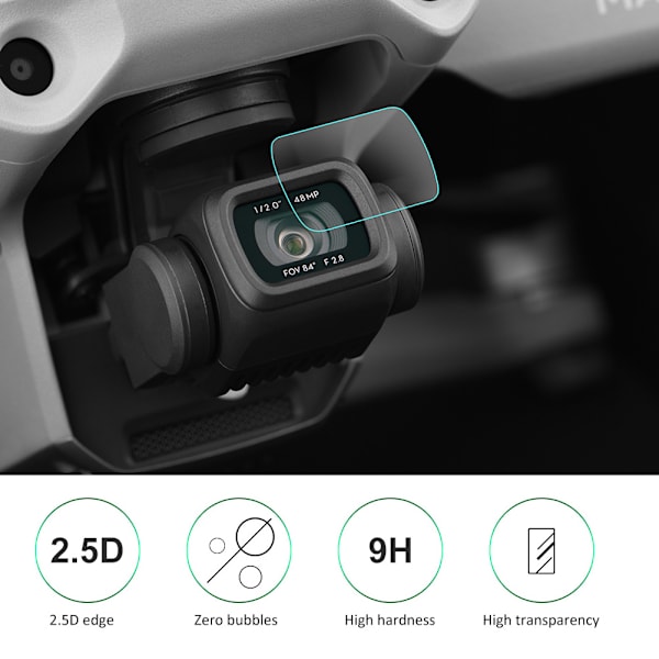 2 set härdat glas skärmskydd Repsäkert skyddsfilm för Dji Mavic Air 2 kameralins