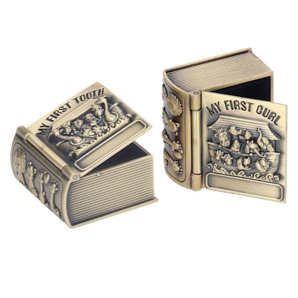 Exquisite Polishing Process Engraving Pattern Durable Metal Baby Tooth Box