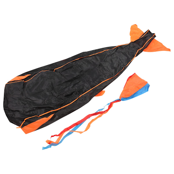 Delfinkite i polyester, 3D-tecknad djur, mjuk parafoil, utomhusleksak, svart