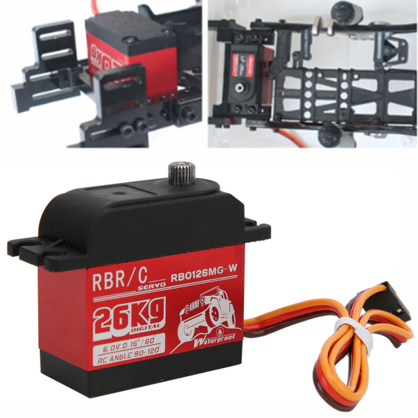 26KG högt vridmoment Metal Gear Digital Servo för 1/8 1/10 Robot RC Crawler Car BoatRB0126MG-W