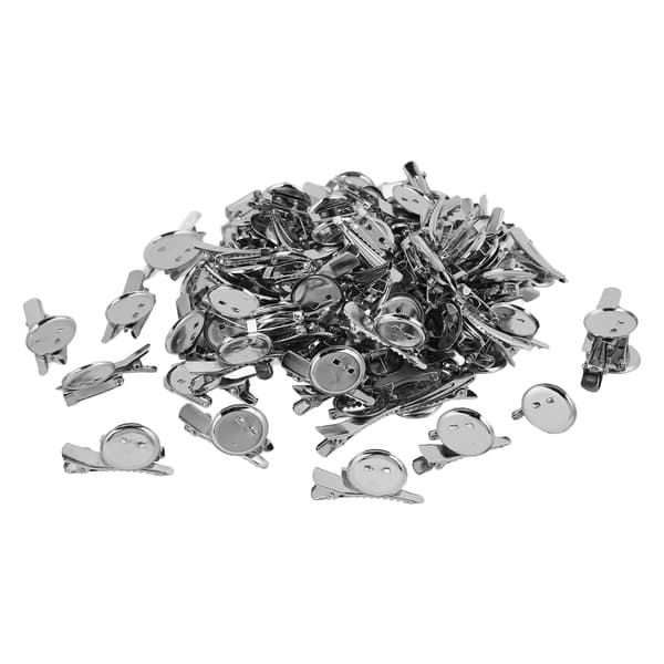 100 stk. blanke knapbadges i metal, robuste, holdbare, genanvendelige, bred anvendelse, tilpassede knappenåle