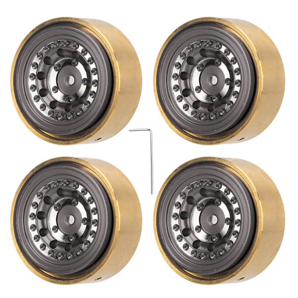 4 stk. RC Beadlock-hjul Professionel Aluminiumlegering Messing RC Hjulvægt Blok til Watchman FMS FCX24 1/18 1/24 RC Bil Titanium
