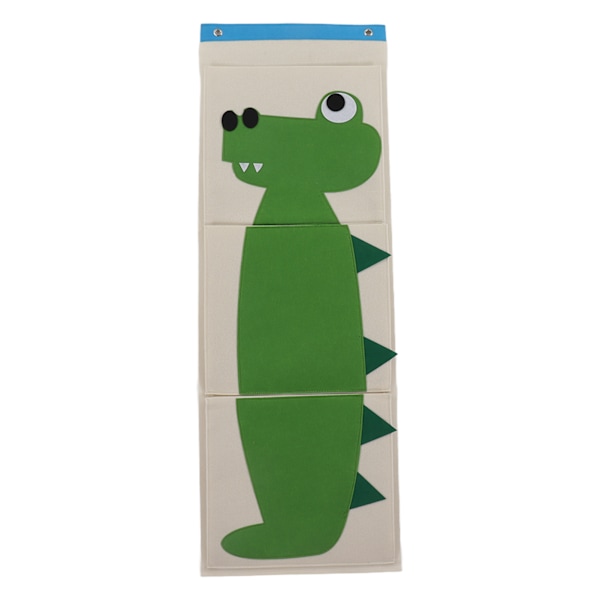Veggmontert oppbevaringspose 3 lag skap barneseng tegneserie filt dyr type over dør hengende oppbevaringspose krokodille 100,6x34,9cm